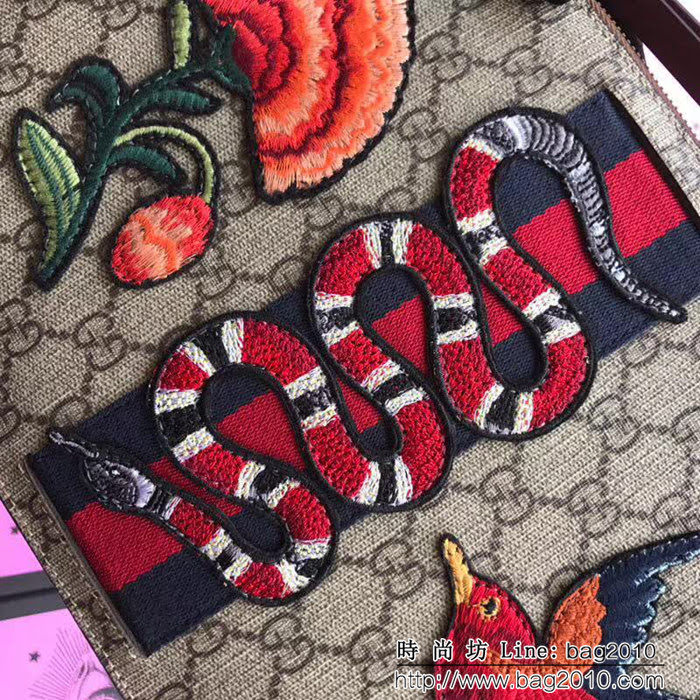 GUCCI古馳 歐洲原單 新品刺繡 原版皮質 手拿包431416 蛇 WTG1552